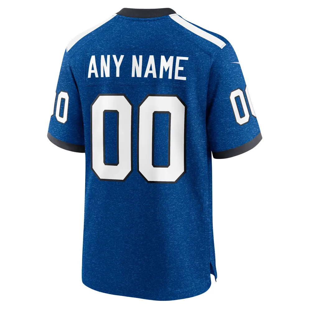 Men's Indiana Nights Indianapolis Colts Blue Alternate Custom Game Jersey