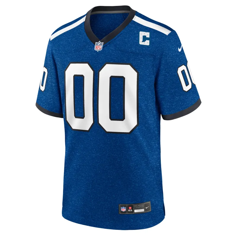 Men's Indiana Nights Indianapolis Colts Blue Alternate Custom Game Jersey