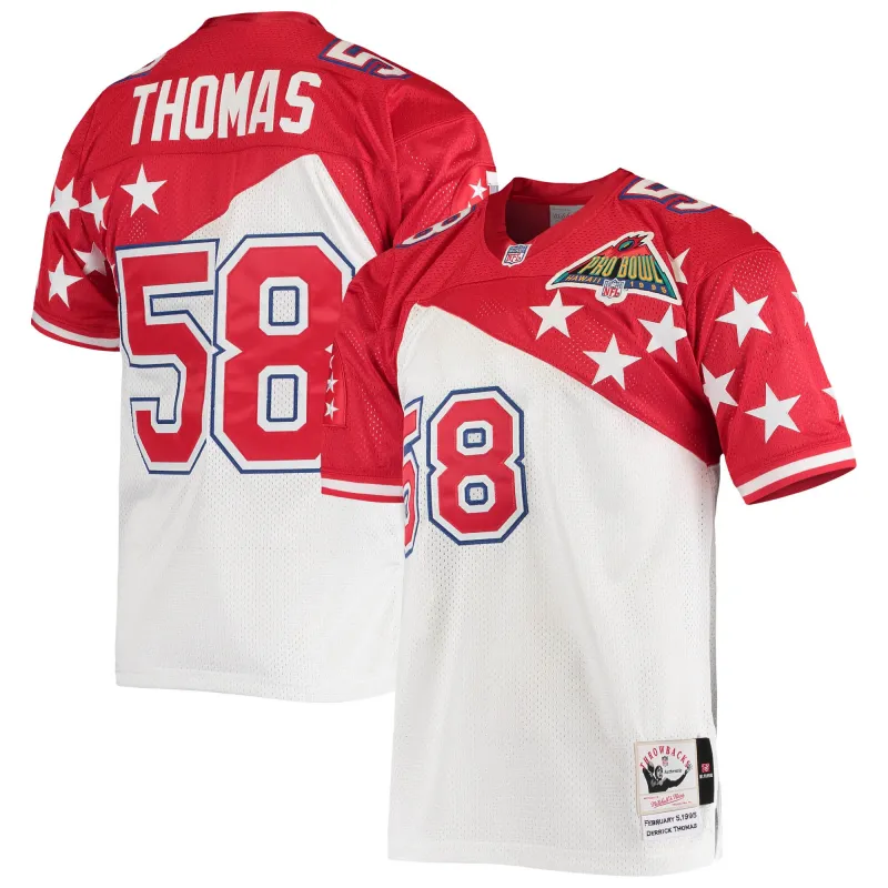 Men's Kansas City Chiefs AFC Derrick Thomas WhiteRed 1995 Pro Bowl Jersey