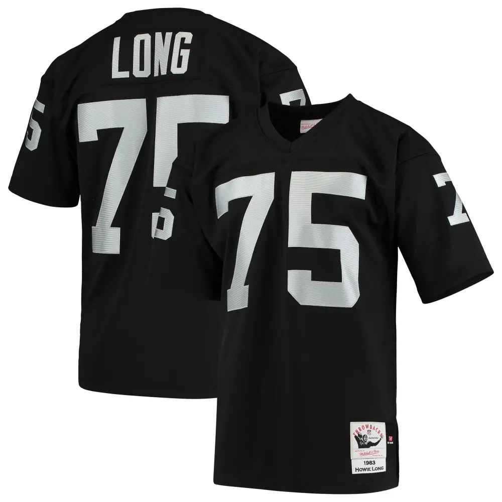 Men's Las Vegas Raiders 1983 Howie Long Black Throwback Retired Player Jersey