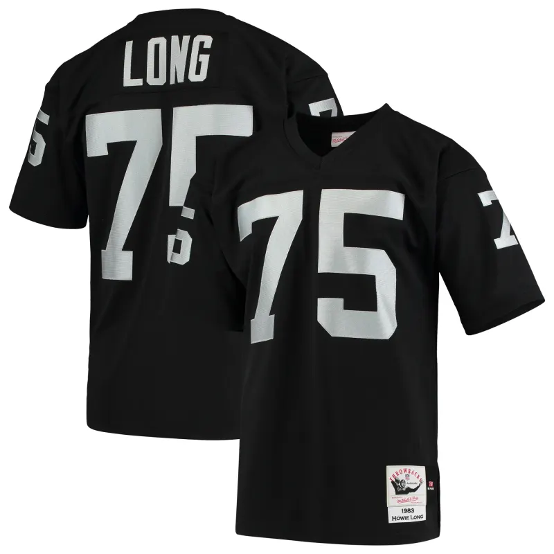 Men's Las Vegas Raiders 1983 Howie Long Black Throwback Retired Player Jersey
