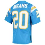 Men's Los Angeles Chargers 1994 Natrone Means Powder Blue Throwback Retired Player Jersey