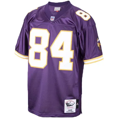 Men's Minnesota Vikings 1998 Randy Moss Purple Throwback Retired Player Jersey 02