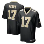 Men's New Orleans Saints A.T. Perry Black Team Game Jersey