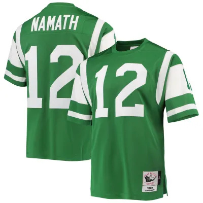 Men's New York Jets 1968 Joe Namath Green Throwback Retired Player Jersey 01