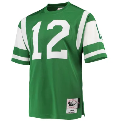 Men's New York Jets 1968 Joe Namath Green Throwback Retired Player Jersey 02