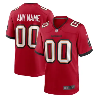 Men's Tampa Bay Buccaneers Red Custom Game Jersey 01