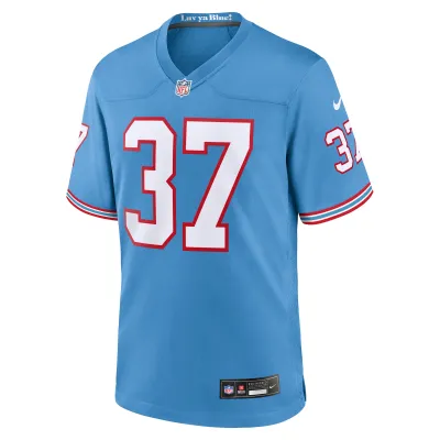 Men's Tennessee Titans Amani Hooker Light Blue Oilers Throwback Player Game Jersey 02