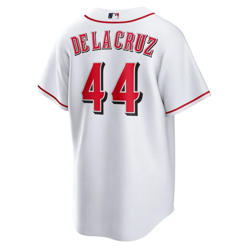 Men's Cincinnati Reds Elly De La Cruz White Home Replica Player Name Jersey