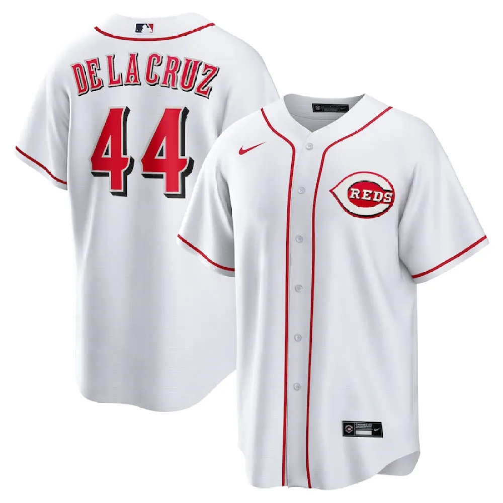 Men's Cincinnati Reds Elly De La Cruz White Home Replica Player Name Jersey