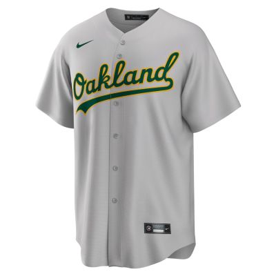 Men's Oakland Athletics Gray Road Replica Team Jersey 02