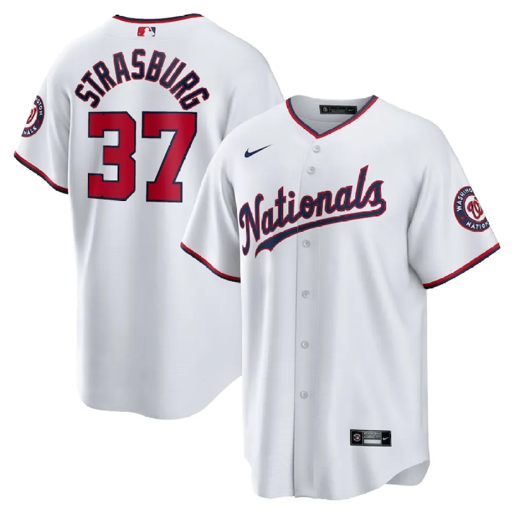 Men's Washington Nationals Stephen Strasburg White Home Replica Player Name Jersey