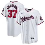 Men's Washington Nationals Stephen Strasburg White Home Replica Player Name Jersey