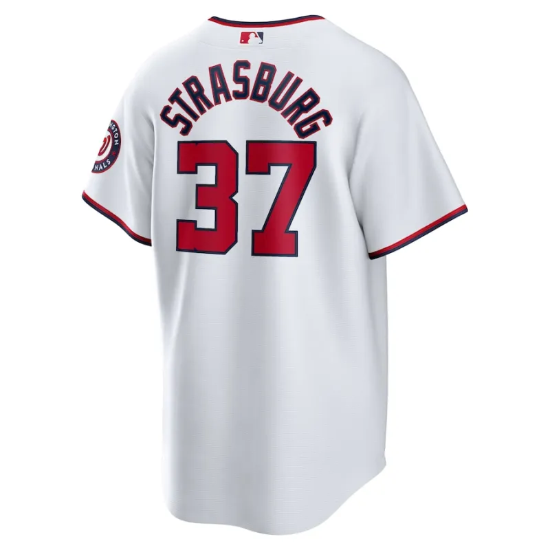 Men's Washington Nationals Stephen Strasburg White Home Replica Player Name Jersey