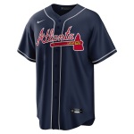 Men's Atlanta Braves Ronald Acuna Jr. Navy Alternate Replica Player Name Jersey