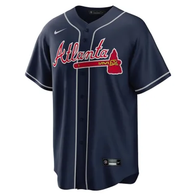 Men's Atlanta Braves Ronald Acuna Jr. Navy Alternate Replica Player Name Jersey 02