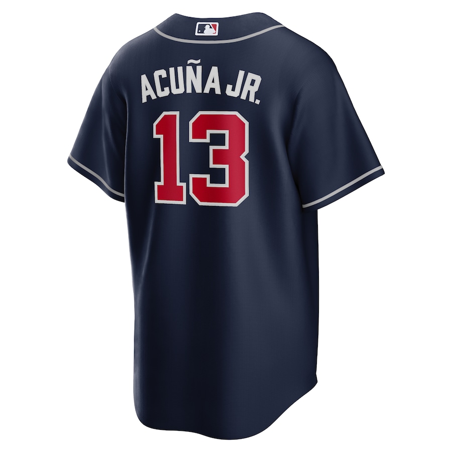 Men's Atlanta Braves Ronald Acuna Jr. Navy Alternate Replica Player Name Jersey