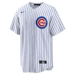 Men's Chicago Cubs Dansby Swanson White Home Replica Player Name Jersey