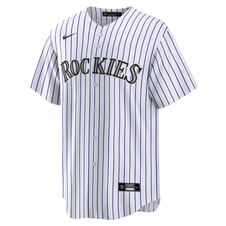 Men's Colorado Rockies Charlie Blackmon White Home Replica Player Name Jersey
