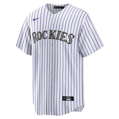 Men's Colorado Rockies Charlie Blackmon White Home Replica Player Name Jersey 02