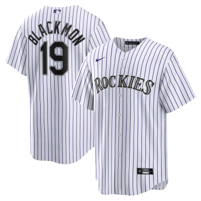 Men's Colorado Rockies Charlie Blackmon White Home Replica Player Name Jersey 01