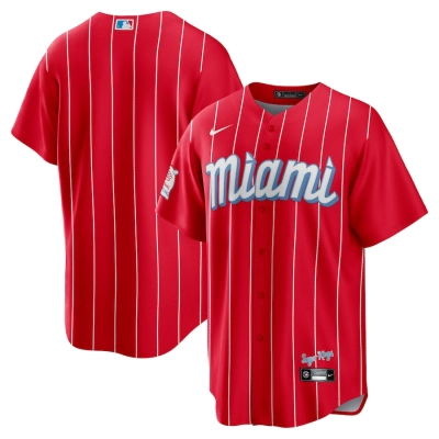 Men's Miami Marlins Red City Connect Replica Team Jersey 01