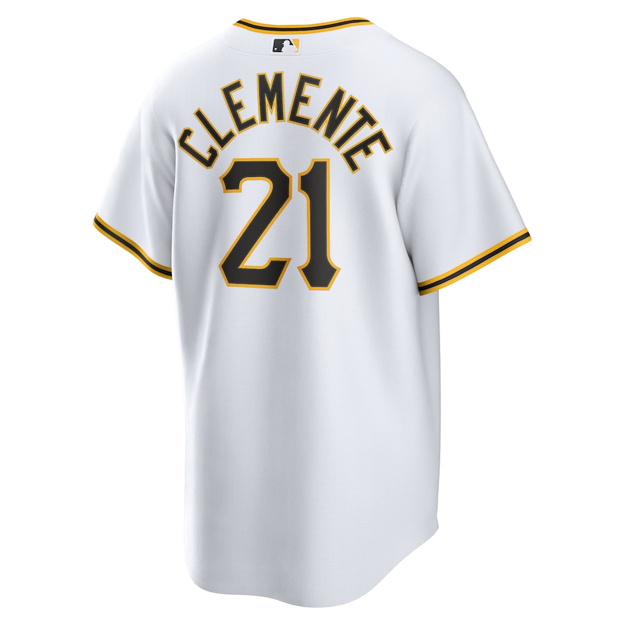 Men's Pittsburgh Pirates Roberto Clemente White Home Replica Player Name Jersey