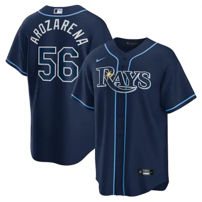 Men's Tampa Bay Rays Randy Arozarena Navy Alternate Replica Player Name Jersey 01