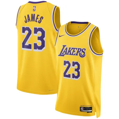 LeBron James Los Angeles Lakers Unisex Swingman Jersey Icon Edition Gold 01