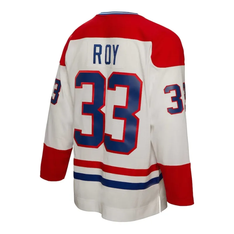 Men's Patrick Roy Montreal Canadiens 1992/93 Blue Line Player Jersey 