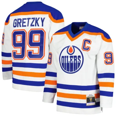 Men's Wayne Gretzky Edmonton Oilers 1986/87 Blue Line Player Jersey 01