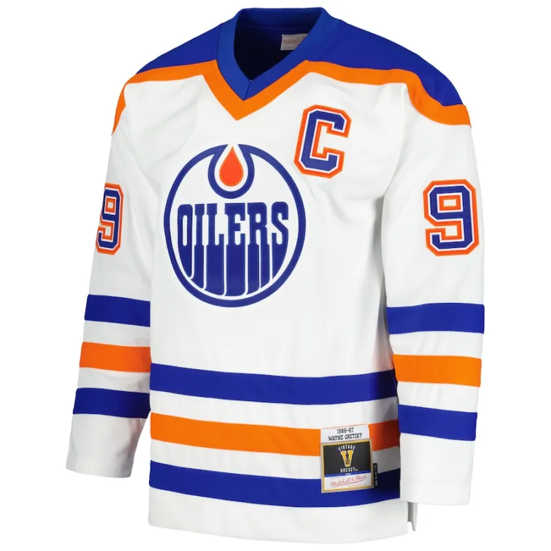 Men's Wayne Gretzky Edmonton Oilers 1986/87 Blue Line Player Jersey