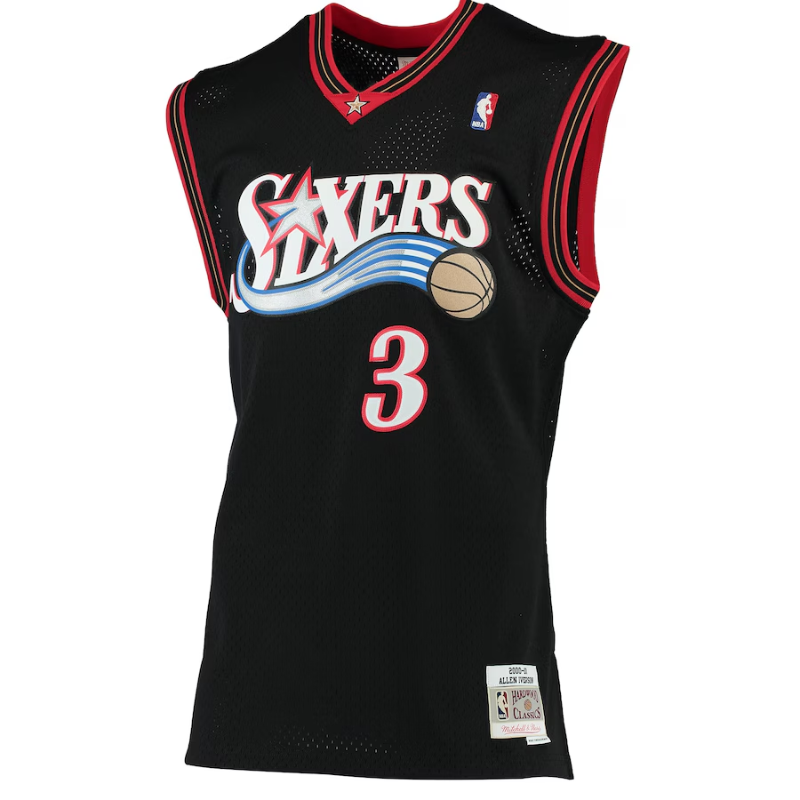 Allen Iverson Philadelphia 76ers 2000/01 Hardwood Classics Swingman Jersey Black