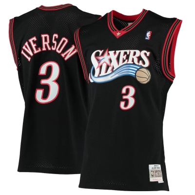 Allen Iverson Philadelphia 76ers 2000/01 Hardwood Classics Swingman Jersey Black 01