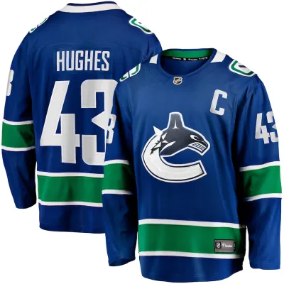 Men's Quinn Hughes Vancouver Canucks Home Breakaway Jersey 01