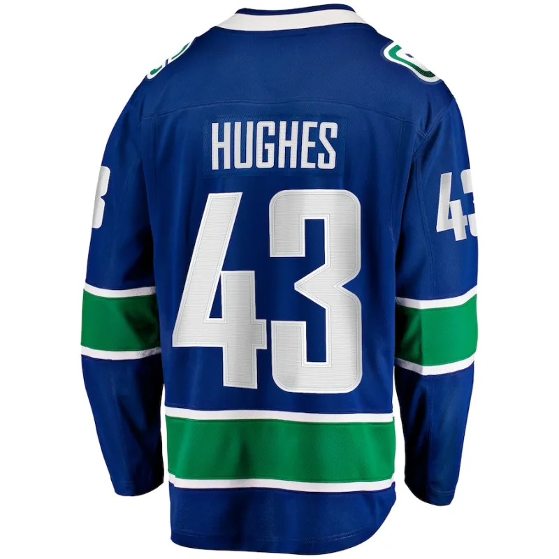 Men's Quinn Hughes Vancouver Canucks Home Breakaway Jersey