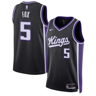 De'Aaron Fox Sacramento Kings Unisex Swingman Jersey Icon Edition Black 01