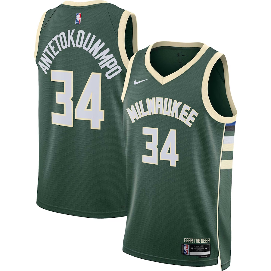 Giannis Antetokounmpo Milwaukee Bucks Unisex Swingman Jersey Icon Edition Hunter Green