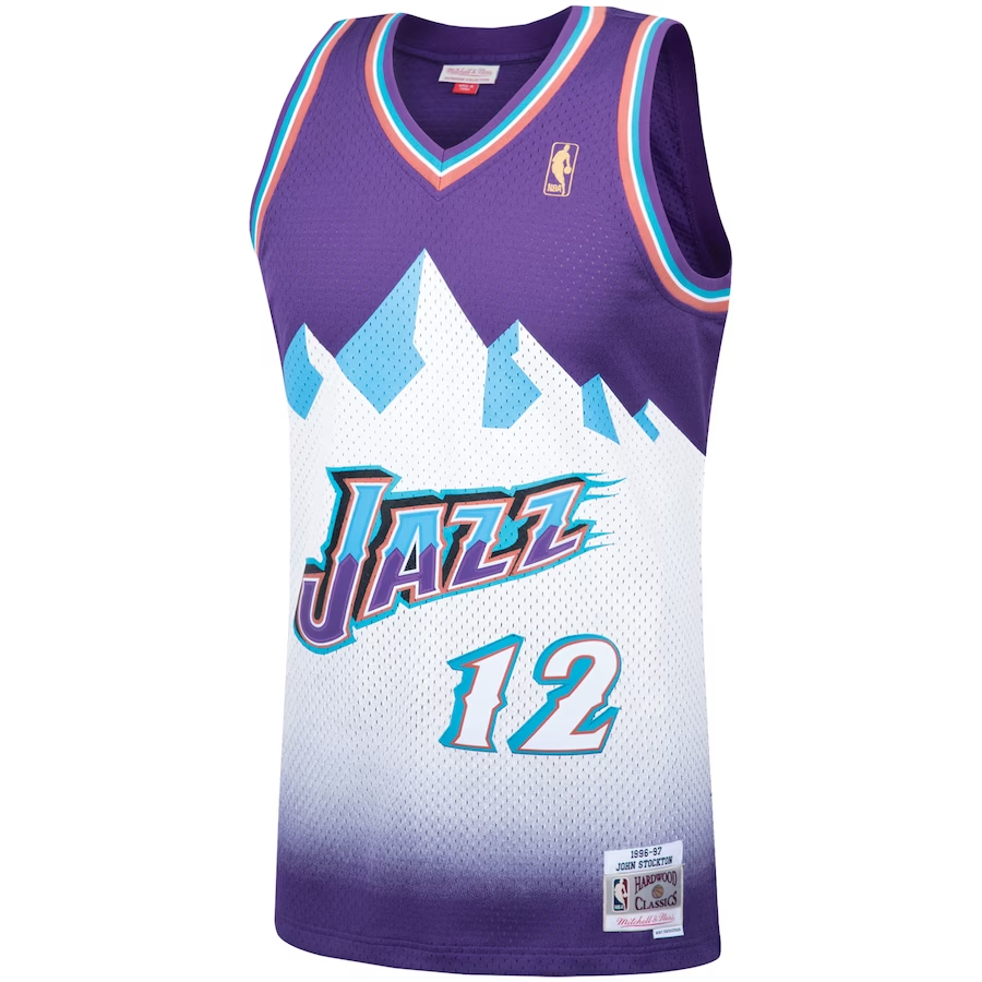 John Stockton Utah Jazz Hardwood Classics Swingman Jersey Purple