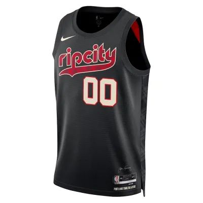 Portland Trail Blazers Unisex 2023/24 Custom Swingman Jersey Black City Edition 02