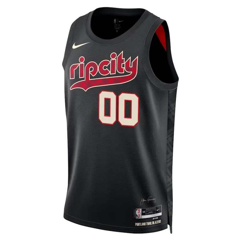 Portland Trail Blazers Unisex 2023/24 Custom Swingman Jersey Black City Edition