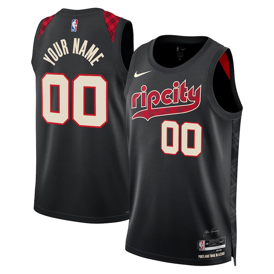 Portland Trail Blazers Unisex 2023/24 Custom Swingman Jersey Black City Edition