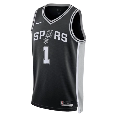 Victor Wembanyama San Antonio Spurs Unisex 2023 NBA Draft First Round Pick Swingman Jersey Icon Edition Black 02