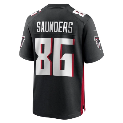 Men's Atlanta Falcons CJ Saunders Black Team Game Jersey 02