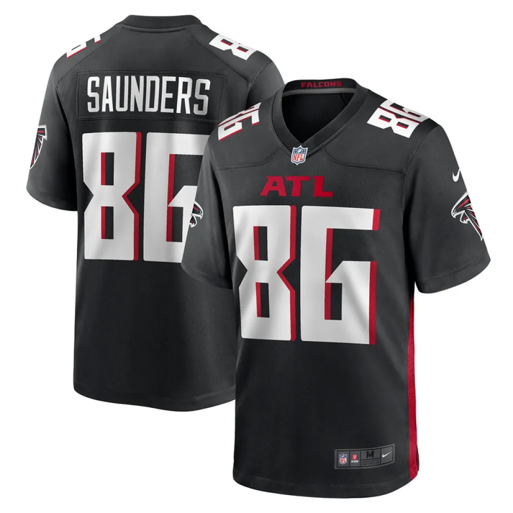 Men's Atlanta Falcons CJ Saunders Black Team Game Jersey