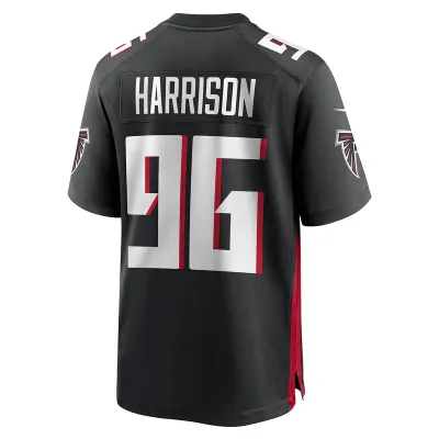 Men's Atlanta Falcons Zach Harrison Black Team Game Jersey 02