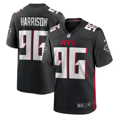 Men's Atlanta Falcons Zach Harrison Black Team Game Jersey 01