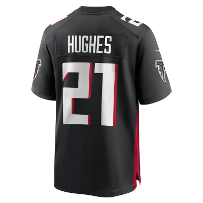 Men's Atlanta Falcons Mike Hughes Black Game Player Jersey 02