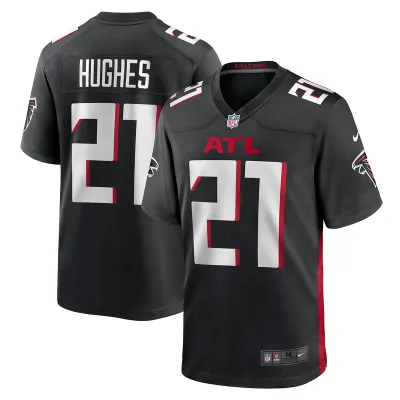 Men's Atlanta Falcons Mike Hughes Black Game Player Jersey 01