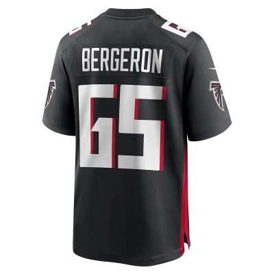 Men's Atlanta Falcons Matthew Bergeron Black Team Game Jersey 02